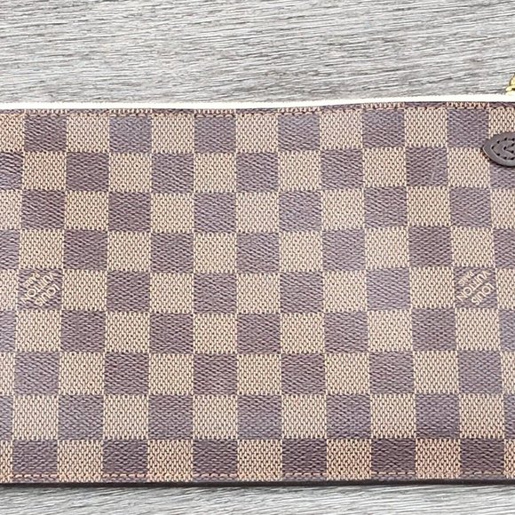 LOUIS VUITTON Damier Ebene Light PINK Pochette Rose Neverfull Ballerine Wristlet - Picture 6 of 11